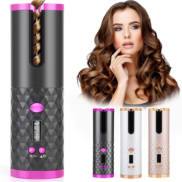 Rechargeable Automatic Hair Curler with LCD Display.